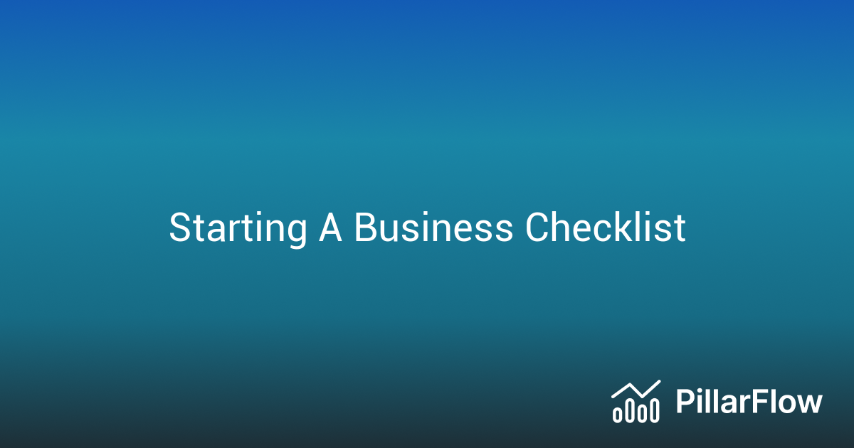 Starting A Business Checklist